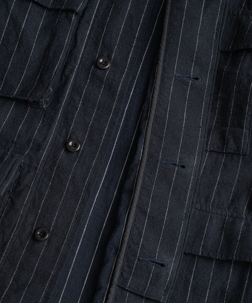 BEHEAVYER(ビヘイビアー)の「WASHED LINEN BDU JACKET navy stripe(その他アウター・メンズ・その他・2/4/3)」の9枚目の写真