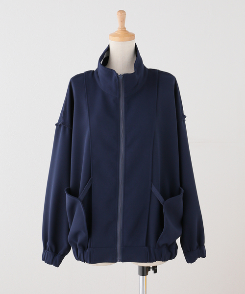 LAYAS(レイヤーズ)の「【LAYAS/レイヤーズ】 JERSEY BLOUSON(ブルゾン・レディース・ネイビー・FREE)」の5枚目の写真