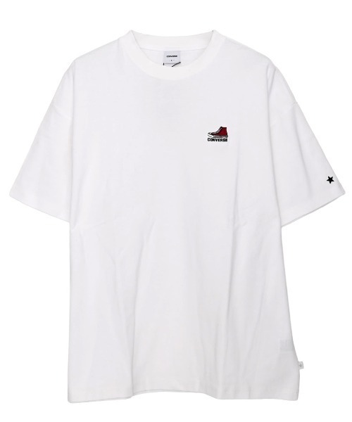 CONVERSE（コンバース）の「『CONVERSE/コンバース』フライスシューズEMB TEE（Tシャツ/カットソー・メンズ・ブラック系/ホワイト・M/L/LL）」の11枚目の写真