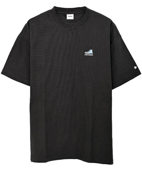 CONVERSE（コンバース）の「『CONVERSE/コンバース』フライスシューズEMB TEE（Tシャツ/カットソー・メンズ・ブラック系/ホワイト・M/L/LL）」の10枚目の写真
