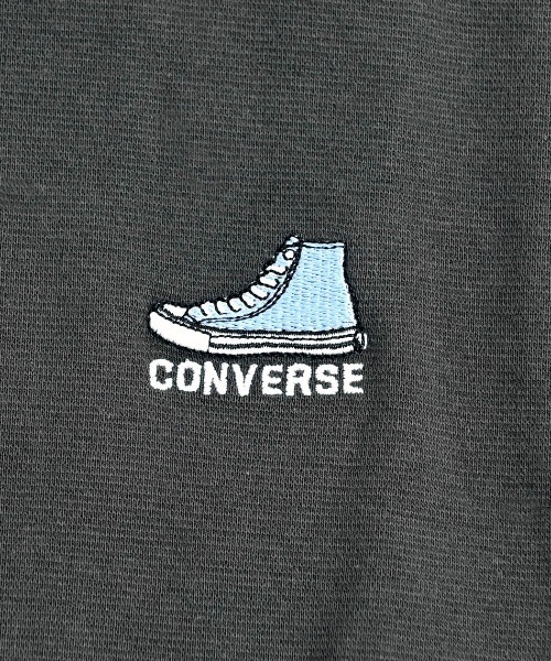 CONVERSE（コンバース）の「『CONVERSE/コンバース』フライスシューズEMB TEE（Tシャツ/カットソー・メンズ・ブラック系/ホワイト・M/L/LL）」の7枚目の写真
