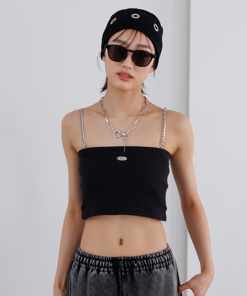 repipi armario(レピピ アルマリオ)の「【3WAY】チェーンショルダーチューブトップ(チューブトップ・キッズ・ブラック/オフホワイト・SMALL/MEDIUM/LARGE)」の4枚目の写真