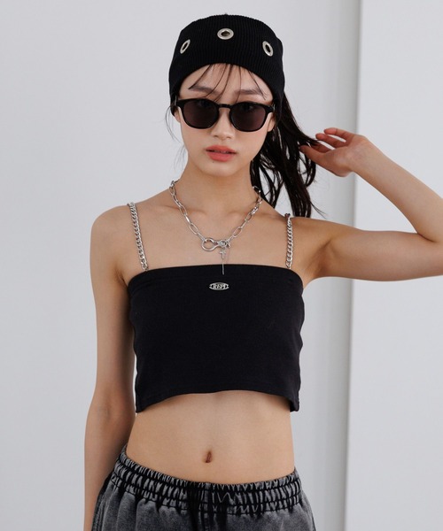 repipi armario(レピピ アルマリオ)の「【3WAY】チェーンショルダーチューブトップ(チューブトップ・キッズ・ブラック/オフホワイト・SMALL/MEDIUM/LARGE)」の5枚目の写真