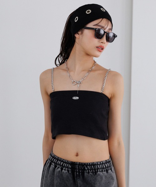 repipi armario(レピピ アルマリオ)の「【3WAY】チェーンショルダーチューブトップ(チューブトップ・キッズ・ブラック/オフホワイト・SMALL/MEDIUM/LARGE)」の6枚目の写真