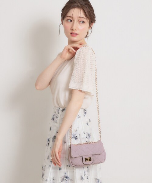 couture brooch（クチュールブローチ）の「スエード調ミニショルダーバッグ（ショルダーバッグ・レディース・ベージュ/ピンク系・00）」の5枚目の写真