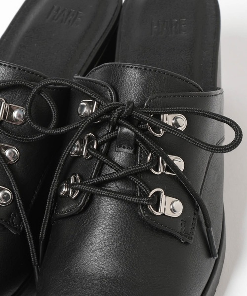 HARE(ハレ)の「ハイソールレースアップミュール(HARE)(サンダル・メンズ・ブラック/ブラック系その他・MEDIUM/LARGE)」の13枚目の写真