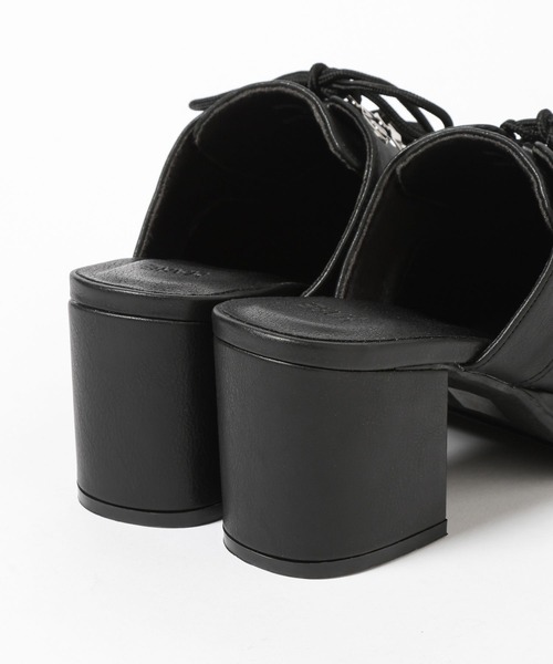 HARE(ハレ)の「ハイソールレースアップミュール(HARE)(サンダル・メンズ・ブラック/ブラック系その他・MEDIUM/LARGE)」の5枚目の写真