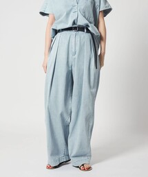 conte（コンテ）の「＜conte＞タック デニムワイドパンツ（デニムパンツ）」
