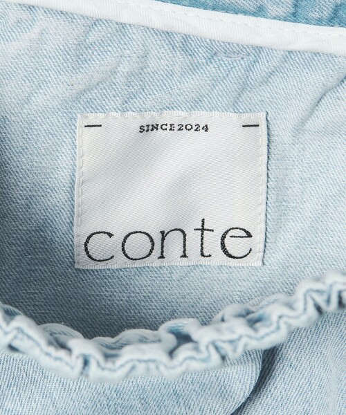 conte(コンテ)の「<conte>タック デニムワイドパンツ(デニムパンツ・レディース・ライトブルー/ライトグレー・34/36/38)」の17枚目の写真