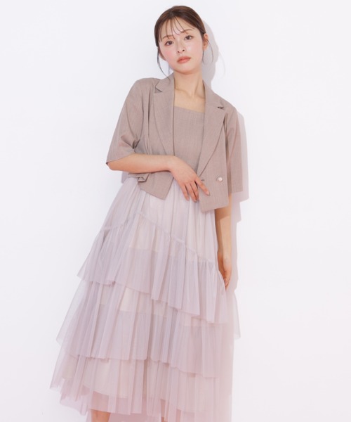 美品 JILLbyJILLSTUART チュールドッキング ワンピース チュールドッキングジャンスカ（ワンピース）｜JILL by JILL STUART
