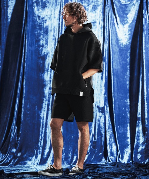 ANGENEHM(アンゲネーム)の「mpa4080- Sheer Mesh Airy Knit Hoodie ニットパーカー(AG06-003scg)(パーカー・メンズ・ミックスグレー/ブラック/ターコイズブルー/キナリ・L/M/S)」の19枚目の写真