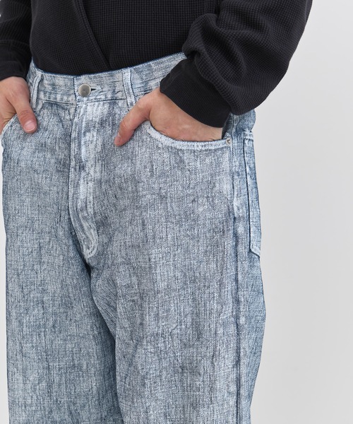 URU(ウル)の「WIDE PANTS(チノパンツ・メンズ・ブラック/ホワイト・1/2)」の8枚目の写真