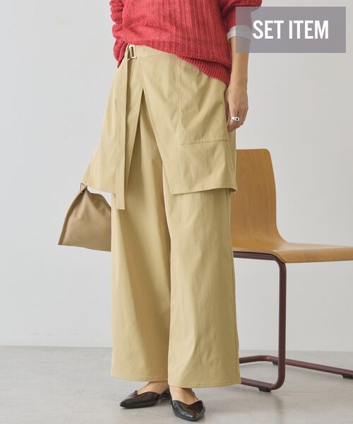 AMERICAN HOLIC（アメリカンホリック）の「【２点セット】レイヤードパンツ（その他パンツ・レディース・ベージュ/ブラック・L/M）」の3枚目の写真