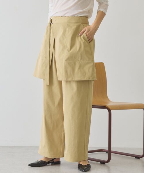 AMERICAN HOLIC（アメリカンホリック）の「【２点セット】レイヤードパンツ（その他パンツ・レディース・ベージュ/ブラック・L/M）」の4枚目の写真