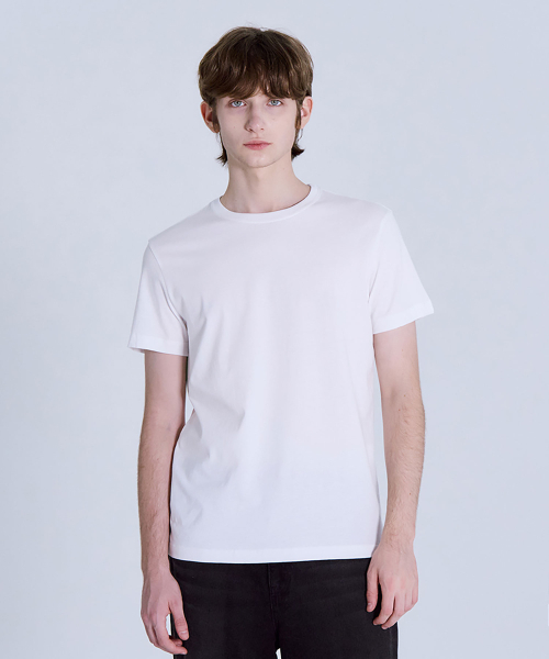 BASIC HOUSE（ベーシックハウス）の「[3PACK] UNI コットンラウンドネック半袖Tシャツ3パック LATS0127（Tシャツ/カットソー・レディース・ブラック/ホワイト・100/105/110/115/85/90/95/120）」の12枚目の写真