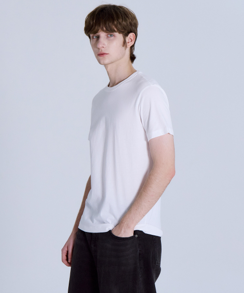 BASIC HOUSE（ベーシックハウス）の「[3PACK] UNI コットンラウンドネック半袖Tシャツ3パック LATS0127（Tシャツ/カットソー・レディース・ブラック/ホワイト・100/105/110/115/85/90/95/120）」の13枚目の写真
