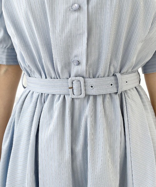 F i.n.t(フィント)の「バックラッフルストライプシャツワンピース/fint フィント(シャツワンピース・レディース・ベージュ/ライトブルー・FREE)」の16枚目の写真