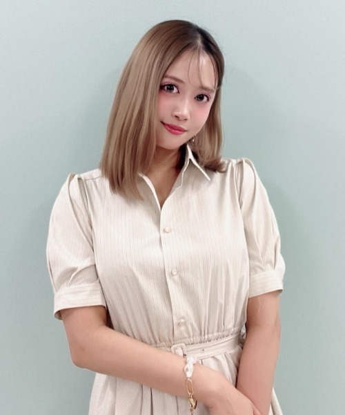 F i.n.t(フィント)の「バックラッフルストライプシャツワンピース/fint フィント(シャツワンピース・レディース・ベージュ/ライトブルー・FREE)」の20枚目の写真