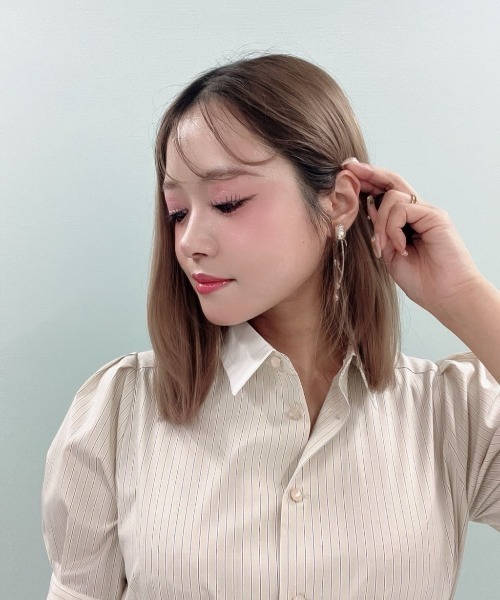 F i.n.t(フィント)の「バックラッフルストライプシャツワンピース/fint フィント(シャツワンピース・レディース・ベージュ/ライトブルー・FREE)」の22枚目の写真