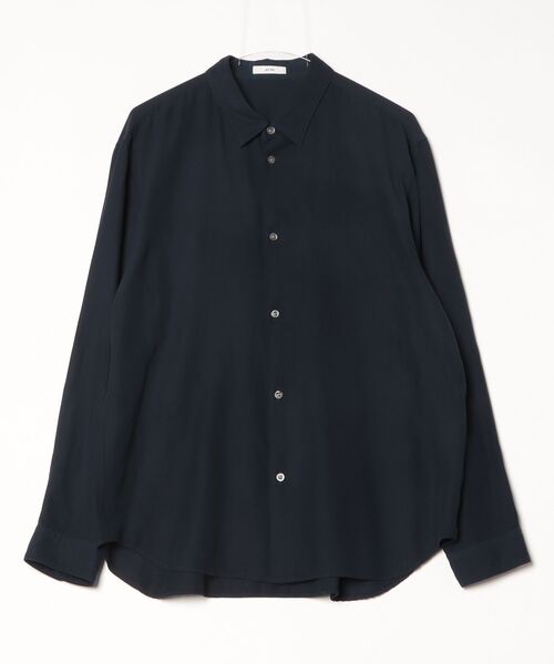 ATON(エイトン)の「【ATON】 COTTON SILK VIERA LOOSE FIT SHIRT(シャツ/ブラウス・メンズ・ネイビー・4)」の1枚目の写真