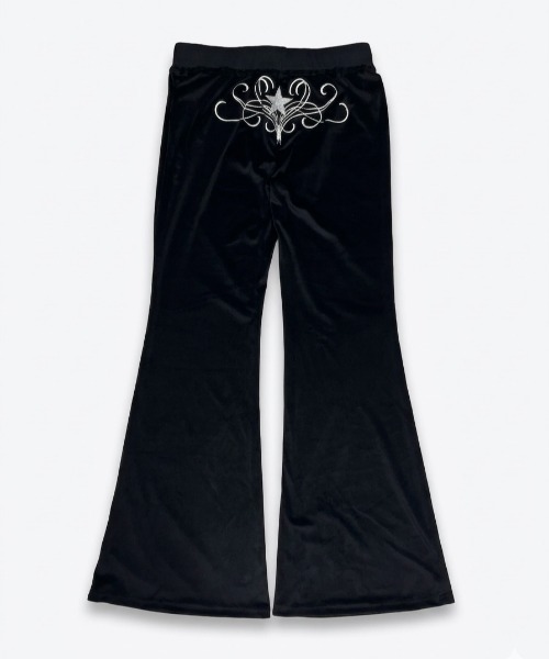 NANEA(ナネア)の「星柄プリントベロアフレアパンツ(スウェットパンツ・レディース・ブラック・LARGE/MEDIUM)」の12枚目の写真