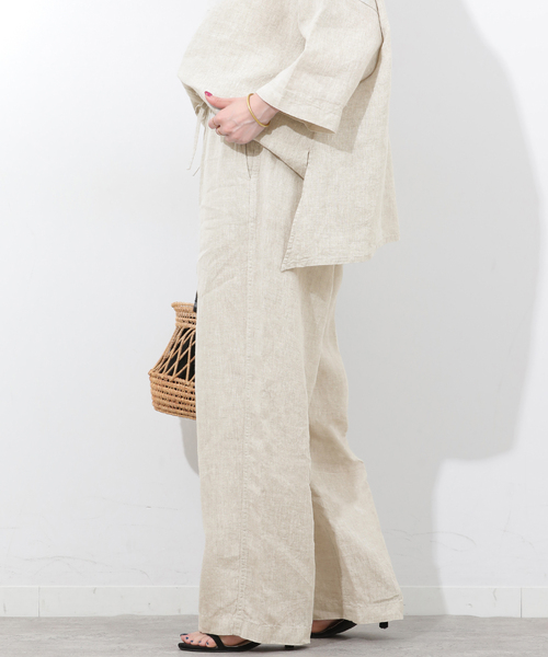 JOURNAL STANDARD relume（ジャーナルスタンダード　レリューム）の「ベルギーリネンワイドイージーパンツ（その他パンツ・レディース・ブラック/ブラウン/ベージュ・36/38）」の20枚目の写真