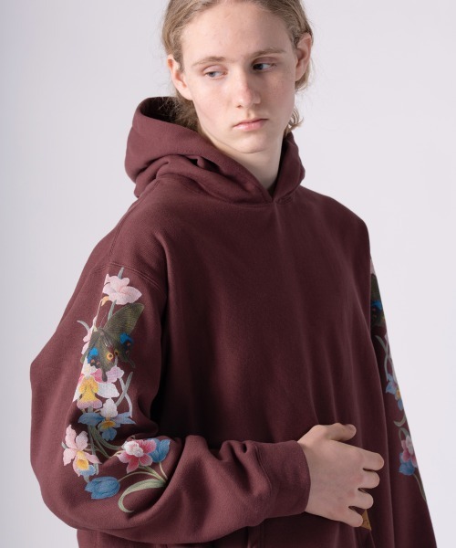 rehacer(レアセル)の「rehacer : Botanical Line Hoodie / ボタニカル ラインフーディーパーカー(パーカー・メンズ・ワイン/グリーン/スミクロ/ネイビー・MEDIUM/LARGE/SMALL/X-LARGE)」の4枚目の写真