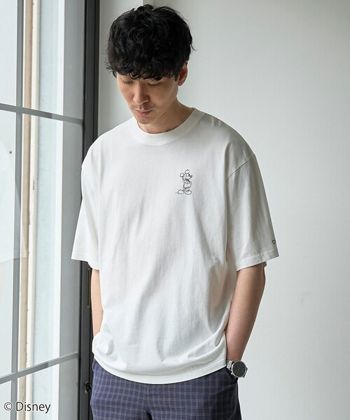coen(コーエン)の「Mickey(ミッキー)ヴィンテージライクTシャツ(Tシャツ/カットソー・メンズ・ベージュ/ブラック/ホワイト・S/XL/L/M)」の7枚目の写真