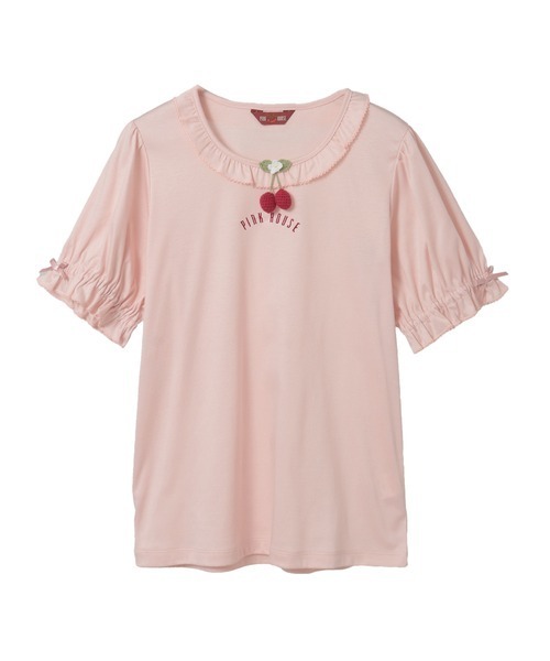 セール】さくらんぼモチーフ付きカットソー（Tシャツ/カットソー