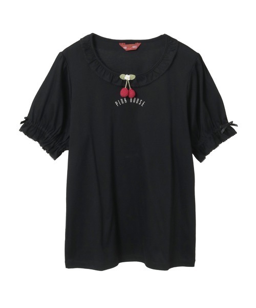 さくらんぼモチーフ付きカットソー（Tシャツ/カットソー）｜PINK HOUSE