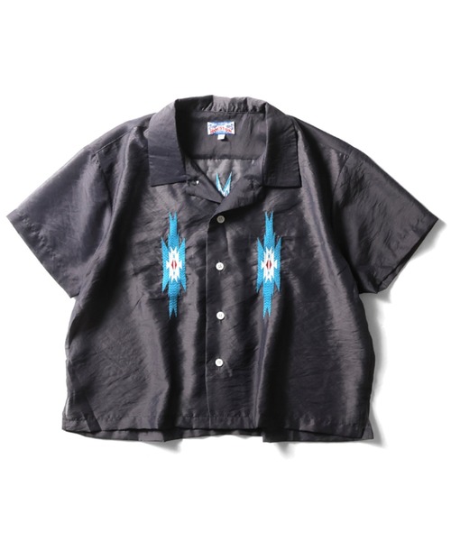 HOUSTON（ヒューストン）の「HOUSTON オーガンジースーベニアシャツ (NATIVE)（シャツ/ブラウス・メンズ・チャコール/ベージュ/イエロー・1/0）」の2枚目の写真