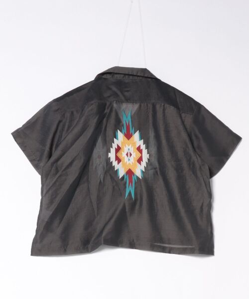 HOUSTON（ヒューストン）の「HOUSTON オーガンジースーベニアシャツ (NATIVE)（シャツ/ブラウス・メンズ・チャコール/ベージュ/イエロー・1/0）」の4枚目の写真