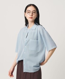 ミラノリブ ショートスリーブ シャツカーディガン ウォッシャブル