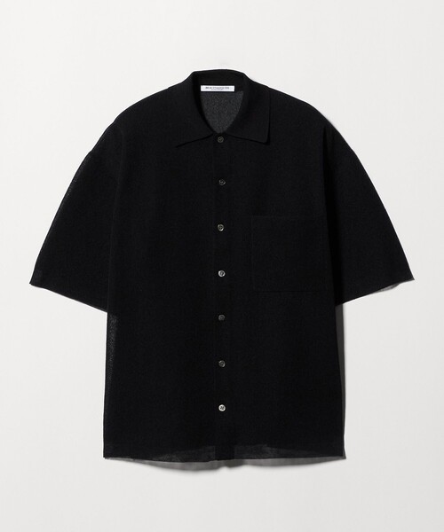 BEAUTY&YOUTH UNITED ARROWS（ビューティーアンドユースユナイテッドアローズ）の「ミラノリブ ショートスリーブ シャツカーディガン ウォッシャブル（カーディガン/ボレロ・レディース・オフホワイト/ブラック/シャーベット・FREE）」の3枚目の写真