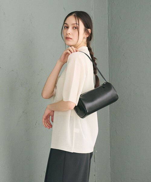 BEAUTY&YOUTH UNITED ARROWS（ビューティーアンドユースユナイテッドアローズ）の「ミラノリブ ショートスリーブ シャツカーディガン ウォッシャブル（カーディガン/ボレロ・レディース・オフホワイト/ブラック/シャーベット・FREE）」の10枚目の写真