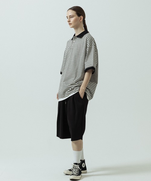 SLICK（スリック）の「【SLICK/スリック】Multi Border Drawstring Polo/マルチボーダー ドローストリング ポロ（ポロシャツ・メンズ・ホワイト/レッド・1/2）」の14枚目の写真