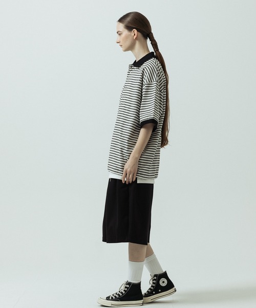 SLICK（スリック）の「【SLICK/スリック】Multi Border Drawstring Polo/マルチボーダー ドローストリング ポロ（ポロシャツ・メンズ・ホワイト/レッド・1/2）」の16枚目の写真