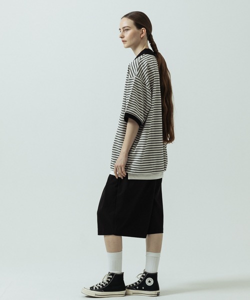 SLICK（スリック）の「【SLICK/スリック】Multi Border Drawstring Polo/マルチボーダー ドローストリング ポロ（ポロシャツ・メンズ・ホワイト/レッド・1/2）」の15枚目の写真