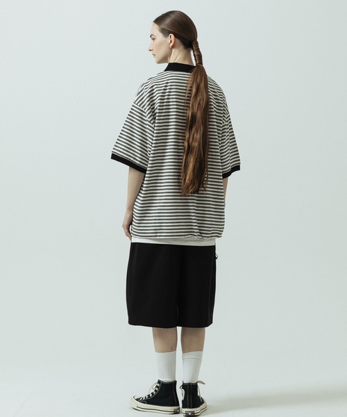 SLICK（スリック）の「【SLICK/スリック】Multi Border Drawstring Polo/マルチボーダー ドローストリング ポロ（ポロシャツ・メンズ・ホワイト/レッド・1/2）」の17枚目の写真