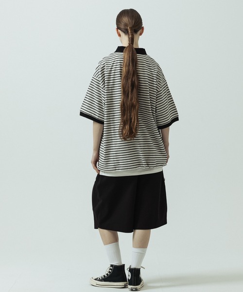 SLICK（スリック）の「【SLICK/スリック】Multi Border Drawstring Polo/マルチボーダー ドローストリング ポロ（ポロシャツ・メンズ・ホワイト/レッド・1/2）」の18枚目の写真