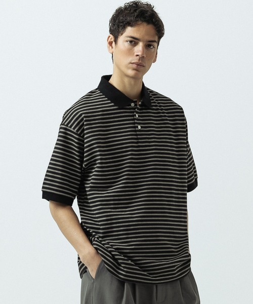 SLICK（スリック）の「【SLICK/スリック】Multi Border Drawstring Polo/マルチボーダー ドローストリング ポロ（ポロシャツ・メンズ・ホワイト/レッド・1/2）」の22枚目の写真