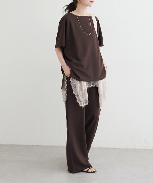 LARUTA(ラルータ)の「【LARUTA】カットジョーゼットショルダープルオーバー(Tシャツ/カットソー・レディース・ブラウン/ブラック/グレイッシュベージュ・FREE)」の11枚目の写真