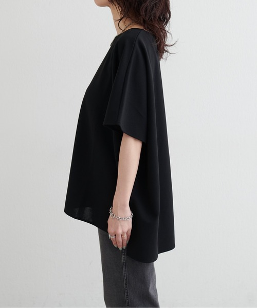 LARUTA(ラルータ)の「【LARUTA】カットジョーゼットショルダープルオーバー(Tシャツ/カットソー・レディース・ブラウン/ブラック/グレイッシュベージュ・FREE)」の17枚目の写真