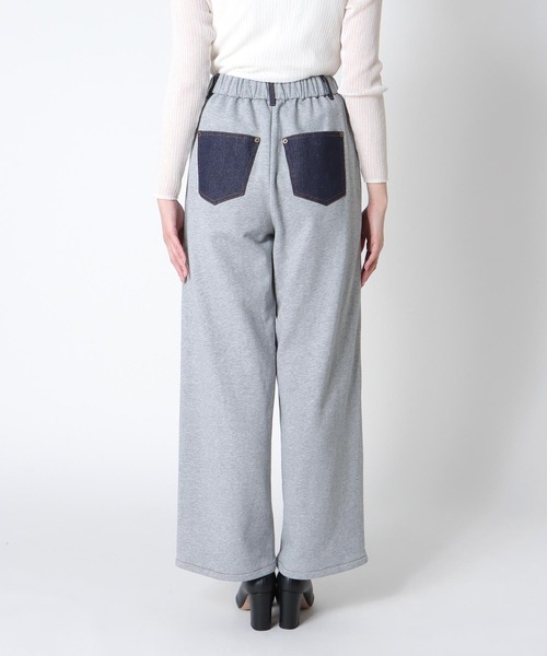 Jines（ジネス）の「デニム×裏毛ワイドパンツ（デニムパンツ・レディース・ブラック/インディゴブルー・38）」の13枚目の写真