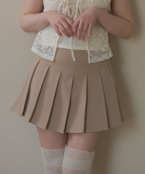 High waist emmy pleats mini skirt / ハイウエストエミープリーツミニ