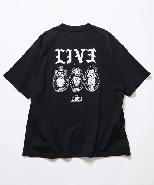 LURKING CLASS(ラーキングクラス)の「LURKING CLASS/ラーキングクラス 限定展開 LURKING CLASS×FREAK'S STORE 別注 ヴィンテージ加工 プリント Tシャツ / LIV3(Tシャツ/カットソー・メンズ・ホワイト/ブラック・MEDIUM/LARGE/X-LARGE)」の4枚目の写真