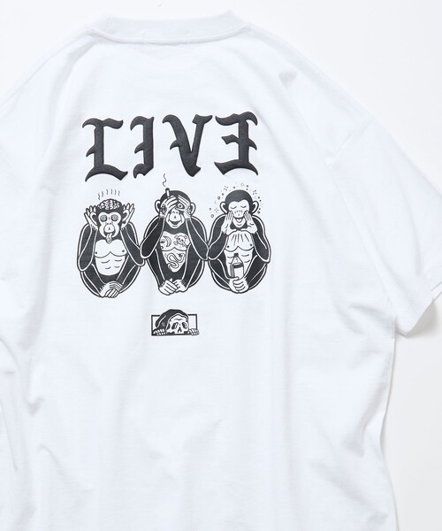 LURKING CLASS(ラーキングクラス)の「LURKING CLASS/ラーキングクラス 限定展開 LURKING CLASS×FREAK'S STORE 別注 ヴィンテージ加工 プリント Tシャツ / LIV3(Tシャツ/カットソー・メンズ・ホワイト/ブラック・MEDIUM/LARGE/X-LARGE)」の14枚目の写真