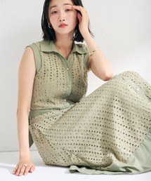 2026春夏新作 総レースノースリシャツワンピース