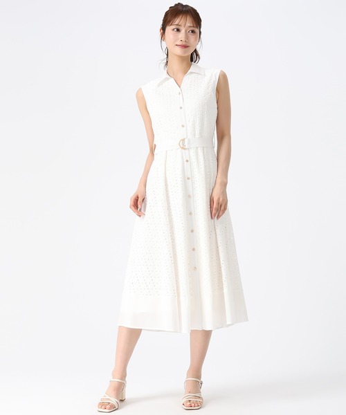 MISCH MASCH(ミッシュマッシュ)の「2026春夏新作 総レースノースリシャツワンピース(シャツワンピース・レディース・ブルー/カーキ/ホワイト/ブラウン・S/M)」の13枚目の写真