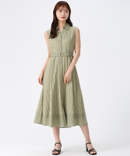 MISCH MASCH(ミッシュマッシュ)の「2026春夏新作 総レースノースリシャツワンピース(シャツワンピース・レディース・ブルー/カーキ/ホワイト/ブラウン・S/M)」の14枚目の写真